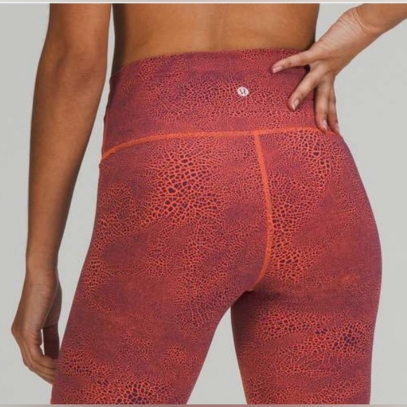 lululemon athletica Pants - Wunder Train High Rise Tight 25”.  Crackle Glaze Vintage Orange Larkspur.  NWOT!